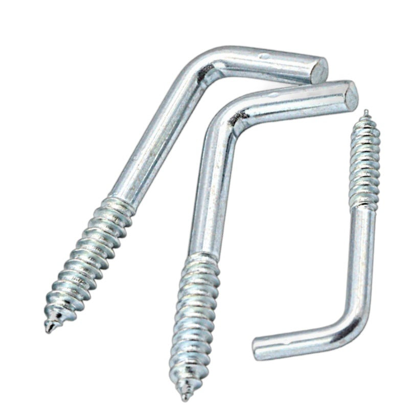 M2.5/M2.8/M3.4 Blue Zinc Plated Carbon Steel L Hook Self-Tapping Screws - 7-Shaped Right Angle Light Hooks for Home Hanging and Storage