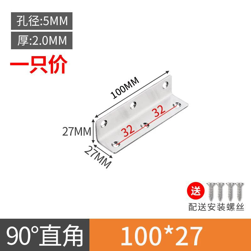 Stainless Steel 90 Degree Angle Bracket Thickened Triangular Support Frame Cabinet Reinforcement Accessory