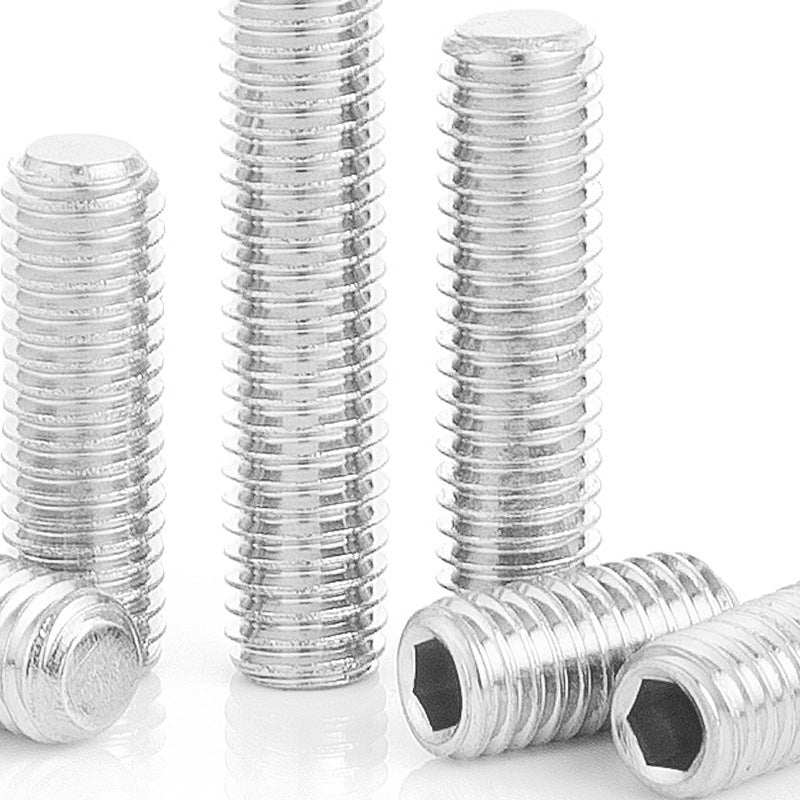 M3/M5/M6 316 stainless steel flat end machine rice screw hexagon flat head tightening stop screw base rice top thread for Industrial Machinery Fixing