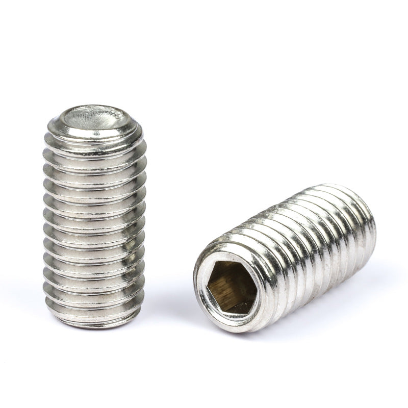 Inch 304 stainless steel hexagonal concave end set screw, top screw stop screw machine meter headless screw for Industrial Fastening
