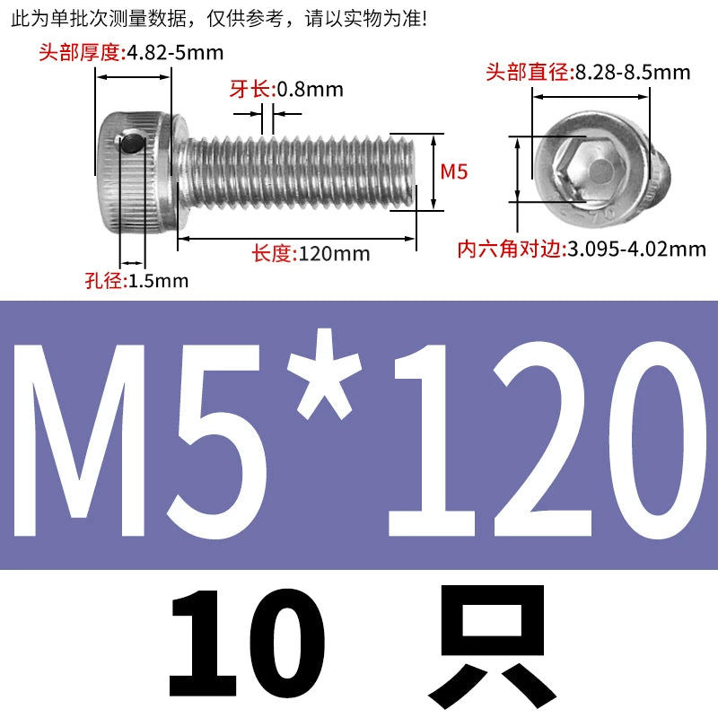 DIN912 Stainless Steel Lead Seal Screw Hex Head Side Hole Anti-Dislodge Fastener