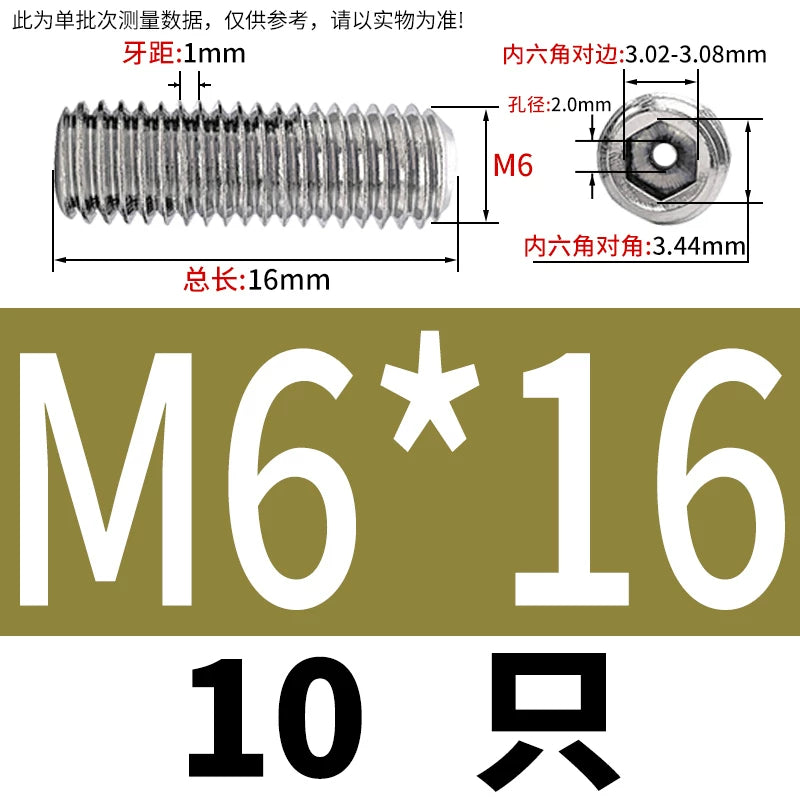 DIN913 Hex Socket Set Screw 304/316 Hollow Perforated Vacuum Exhaust Screw