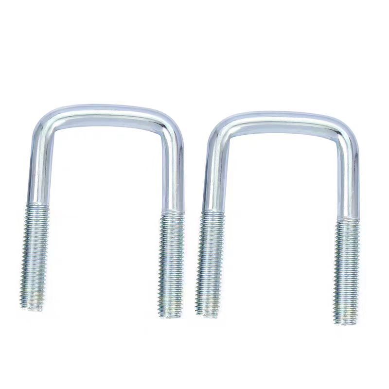 M6/M8/M10 Galvanized U-bolt Square card Right angle screw Bolt U-shaped square card pipe card fixed buckle pipe clamp  for Secure Tube Fixing & Installation
