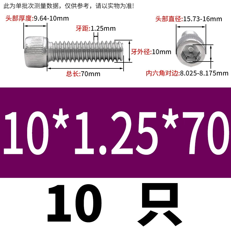 DIN912 M3-M12 Fine Thread Screw 304/316 Hex Socket Cup Head Stainless Steel Screw