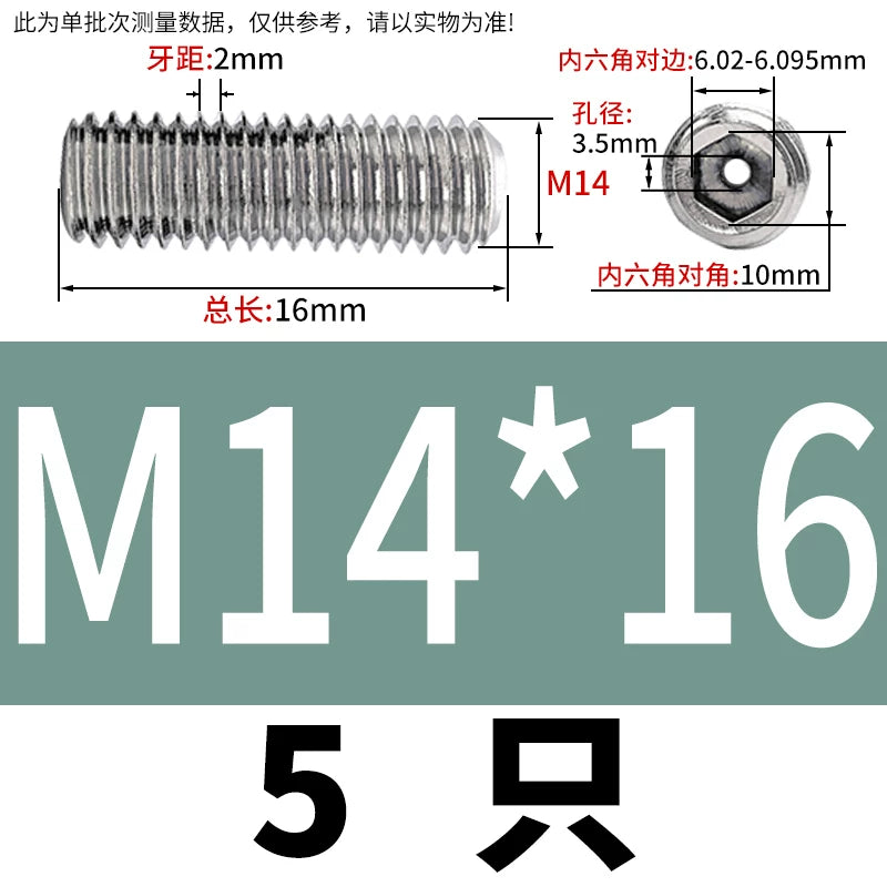 DIN913 Hex Socket Set Screw 304/316 Hollow Perforated Vacuum Exhaust Screw