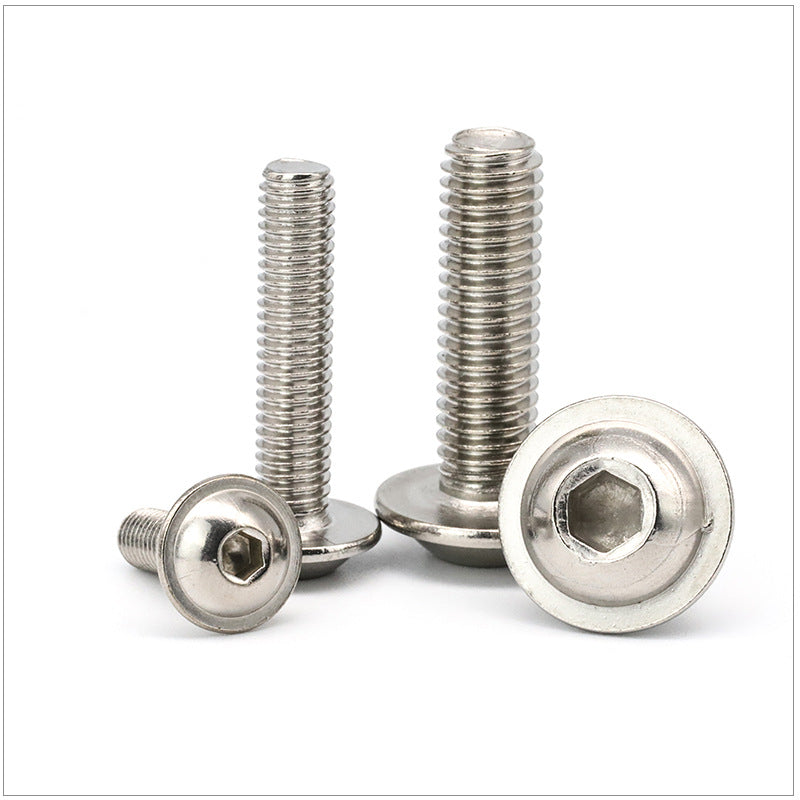 M2.5/M3/M4 304 stainless steel round head with padded inner hexagon bolt pan head with spacer screw semi-round head screw for Industrial & DIY