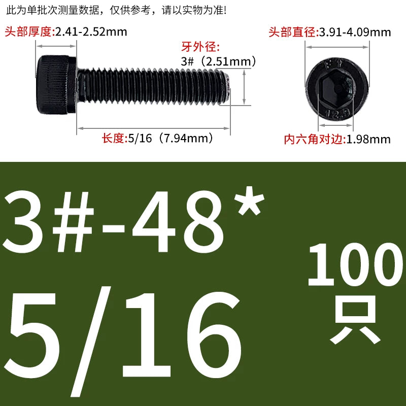 UNC/UNF Grade 12.9 Imperial Screw American Hexagon Cup Head Cylinder High Strength Fastener