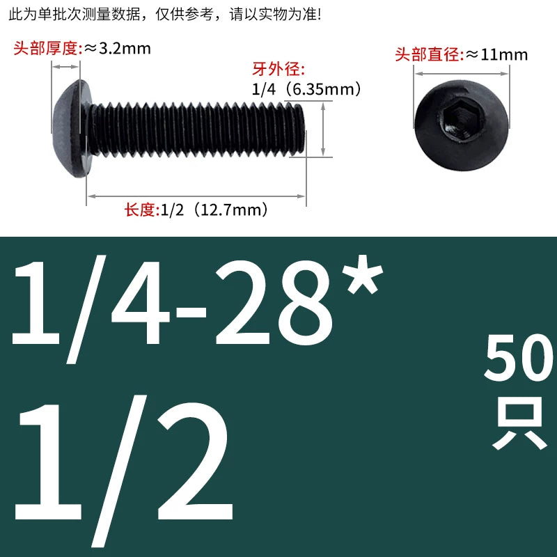 10.9 Grade UNC/UNF/BSW Screw Round Mushroom Cup Head Hex Machine Screw