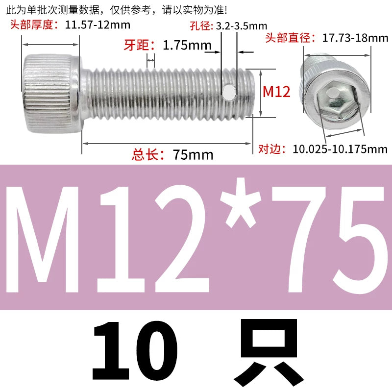 DIN912 304 SS Anti-Backout Screw M3-M10 Hex Socket Perforated Lead Seal Threaded Bolt