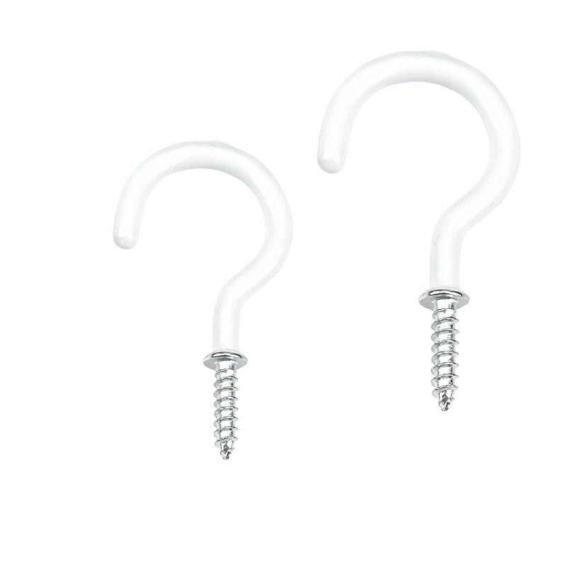 Open/Closed Sheep Eye Screw Hooks - Plastic Cup Hooks & Question Mark Light Hooks for Home Decoration & Hanging