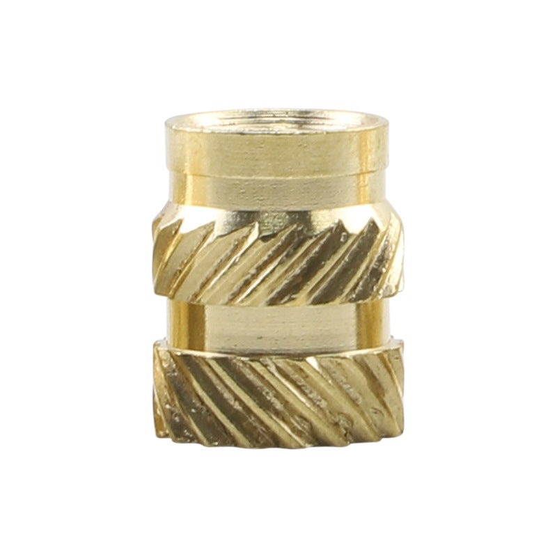 M3 M4 M5 Twill Texture Figure-8 Injection Molding Copper Nut & 8-Shape Hot Melt Copper Inserts Knurled Through Hole Copper Nuts  for Injection Molding