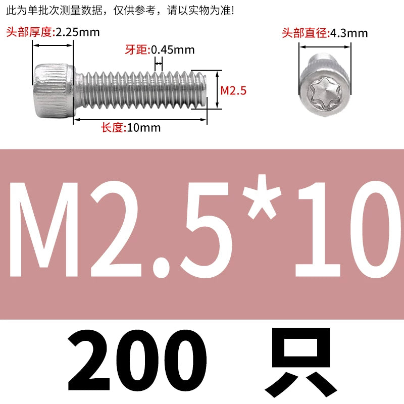 M2 & M3 Black 304 Stainless Steel Torx Socket Head Cap Screws | Knurled ISO 14580