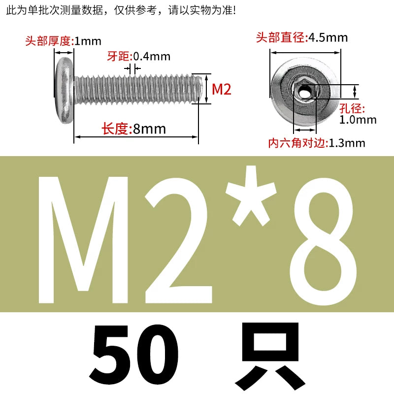 Thin Head Hex Socket Hollow Screws with Chamfered Edge, 304 Stainless Steel Vented Bolts