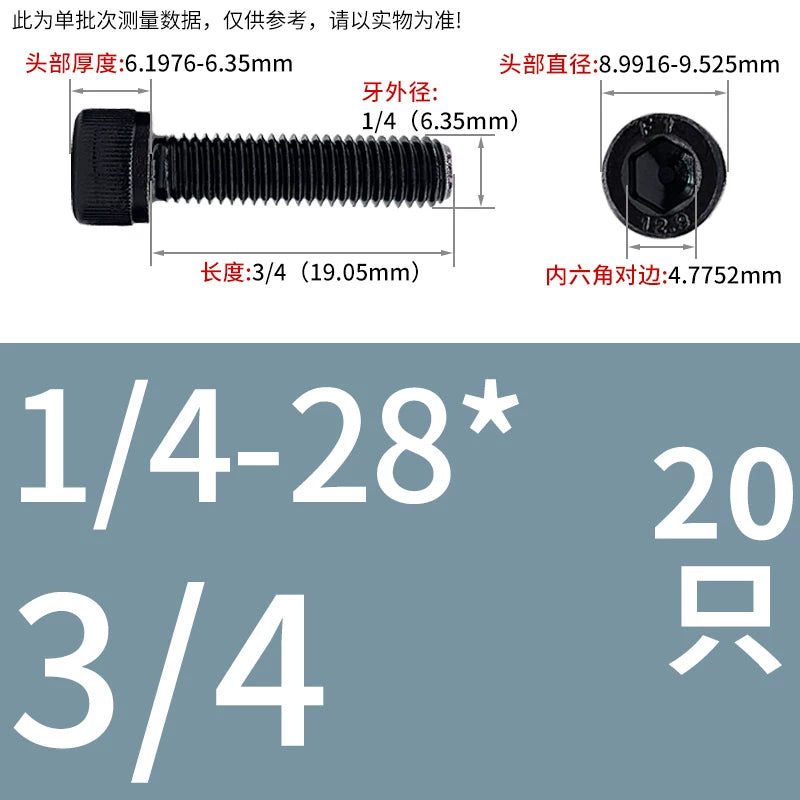 10#-1/2 12.9 Grade Screw UNF American Cylindrical Head Hex Fine Thread Imperial Machine Bolt