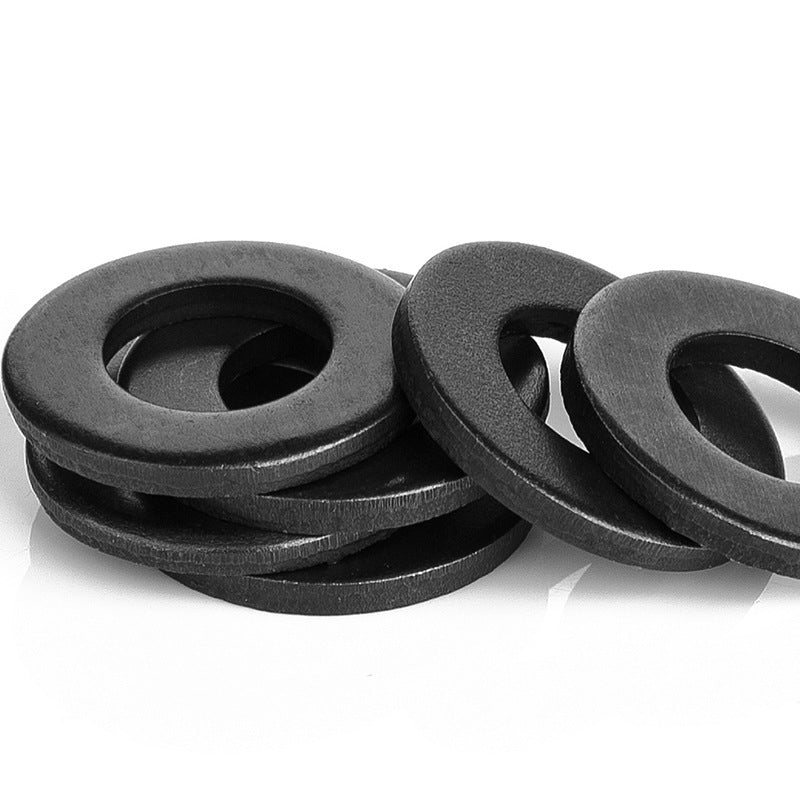 M4/M5/M6/M8/M10 Black Zinc Plated 304 Stainless Steel Flat Washers Round Metal Gaskets for Industrial & Furniture