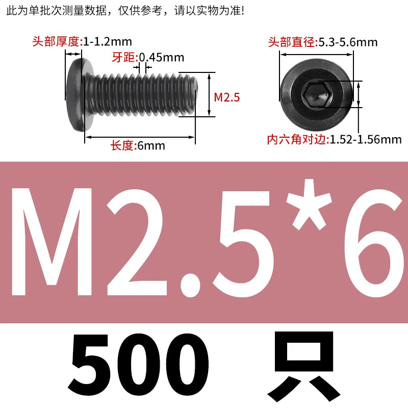 M2-M12 Black 304 Stainless Steel Hex Socket Screw Chamfered Large Flat Head Furniture Pair Lock Fastener