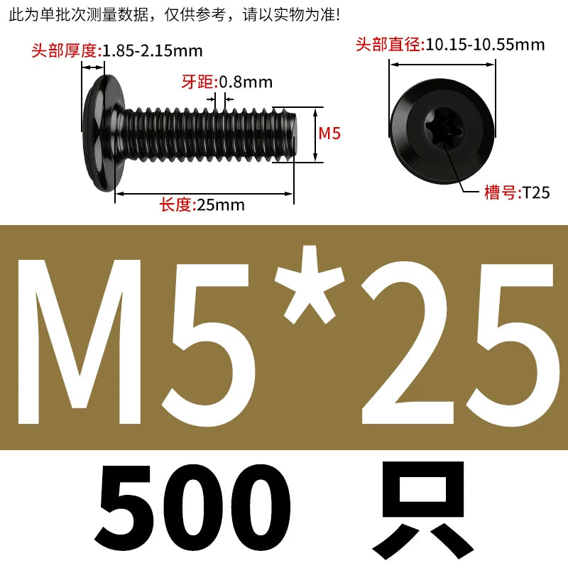 Black Torx Flat Head Furniture Screws & Sleeved Nut Set | 304 Stainless Steel | M3 M4 M5 M6 M8