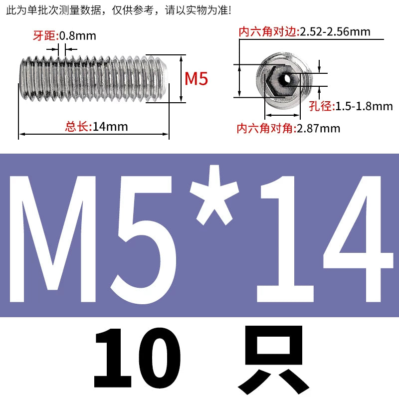 DIN913 Hex Socket Set Screw 304/316 Hollow Perforated Vacuum Exhaust Screw
