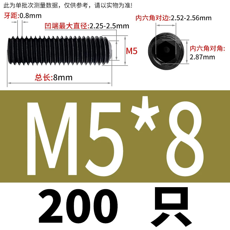 DIN916/GB80 M1.6-M24 Concave End Screw | 12.9 Grade Hex Socket Headless Industrial Set Screw