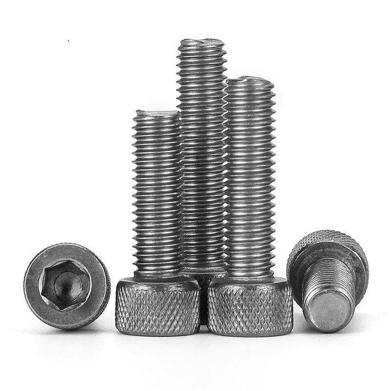 DIN912 Screw TA1 Pure Titanium M3-M8 Hex Socket Cylindrical Cup Head Knurled Lengthened Machine Screw