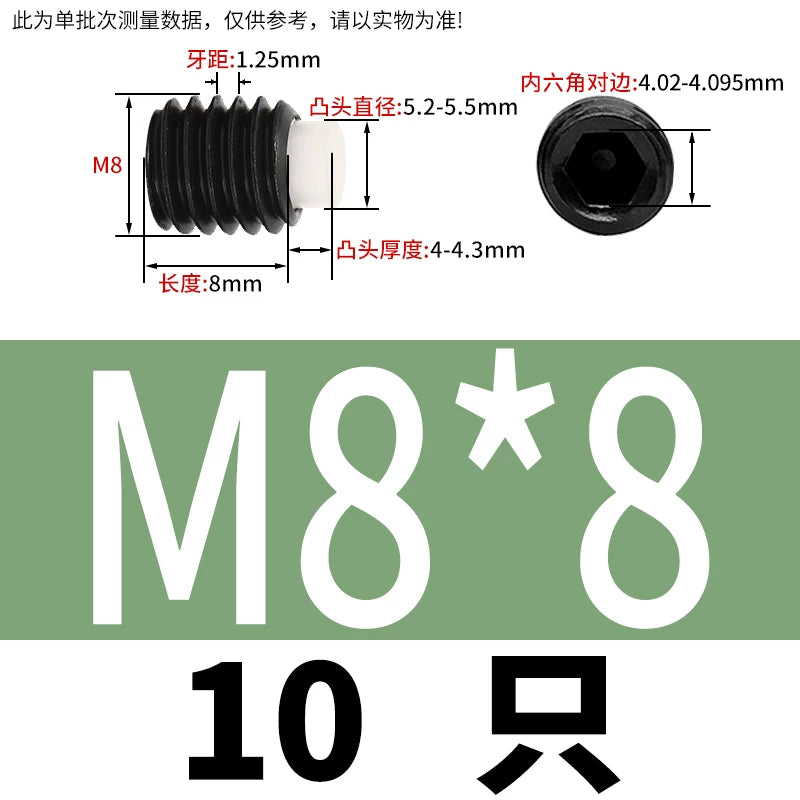 12.9 Black POM/Nylon Screw M2-M10 Buffer Plunger Stop Tightening Machine Bolt