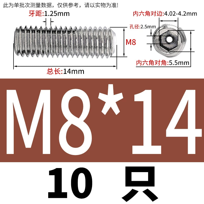 DIN913 Hex Socket Set Screw 304/316 Hollow Perforated Vacuum Exhaust Screw