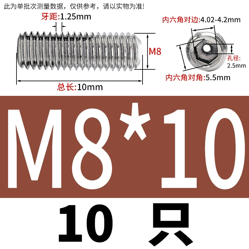 DIN913 Hex Socket Set Screw 304/316 Hollow Perforated Vacuum Exhaust Screw