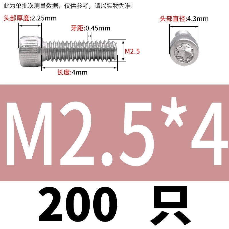 M2 & M3 Black 304 Stainless Steel Torx Socket Head Cap Screws | Knurled ISO 14580