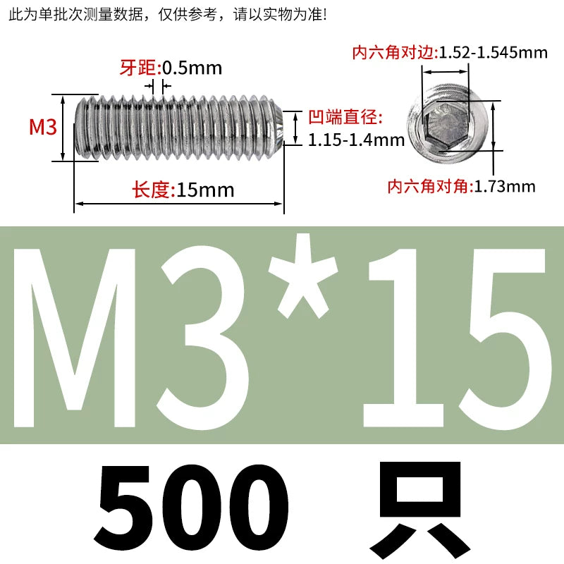 916K Headless Set Screw 304/316L Stainless Steel Hex Socket Knurled Concave End Threaded