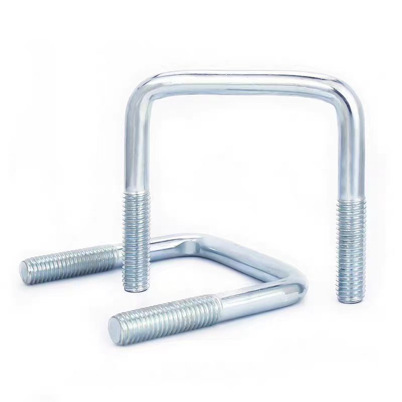 M6/M8/M10 Galvanized U-bolt Square card Right angle screw Bolt U-shaped square card pipe card fixed buckle pipe clamp  for Secure Tube Fixing & Installation