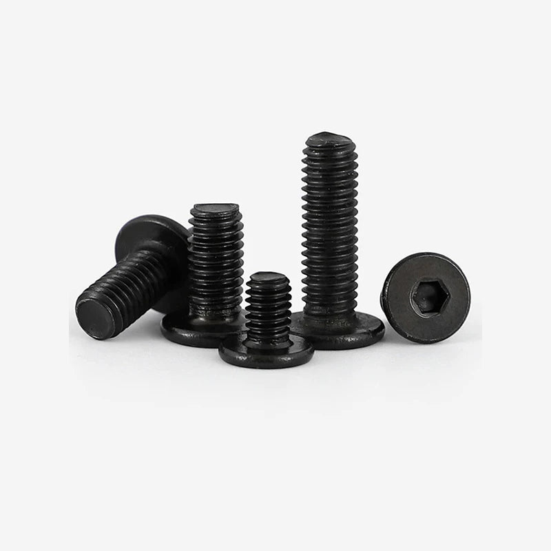 M1.6-M12 Black 304 Stainless Steel Screw Hex Socket Low Head Ultra-Thin Large Flat C Head Bolt