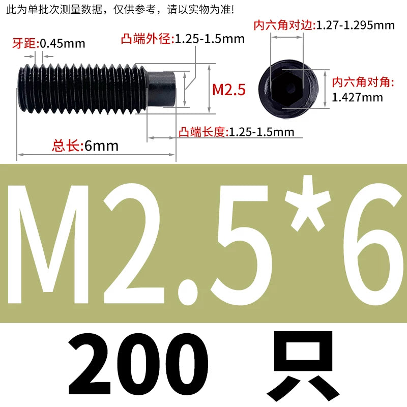 GB79/DIN915 M2.5-M16 Convex End Screw 12.9 Grade Hex Socket Cylindrical Headless Industrial Set Screw