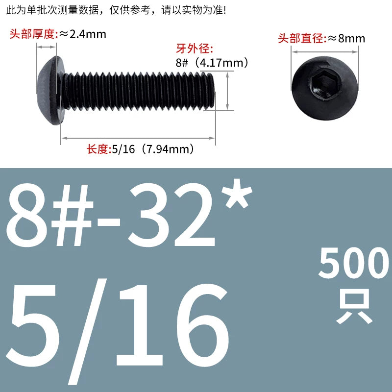 10.9 Grade UNC/UNF/BSW Screw Round Mushroom Cup Head Hex Machine Screw