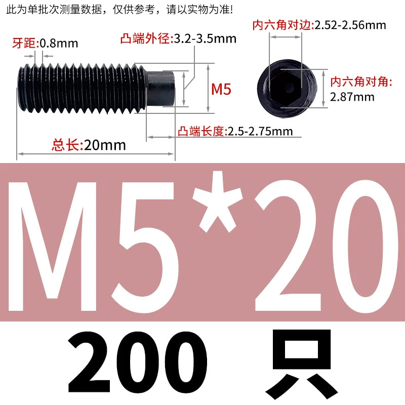 GB79/DIN915 M2.5-M16 Convex End Screw 12.9 Grade Hex Socket Cylindrical Headless Industrial Set Screw