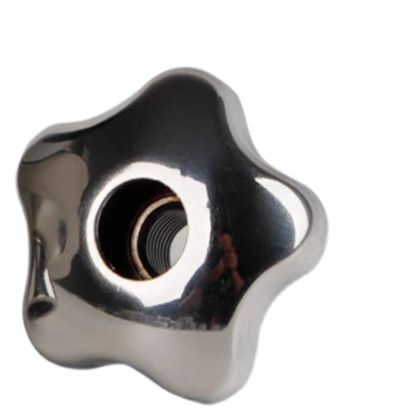 M8/M10/M12/M14 304 stainless steel hexagonal plum handle nut through hole hand screw nut star handle knob  for Mechanical Fixture & Equipment Repair