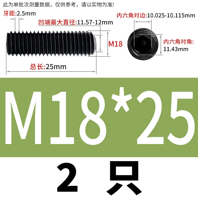DIN916/GB80 M1.6-M24 Concave End Screw | 12.9 Grade Hex Socket Headless Industrial Set Screw