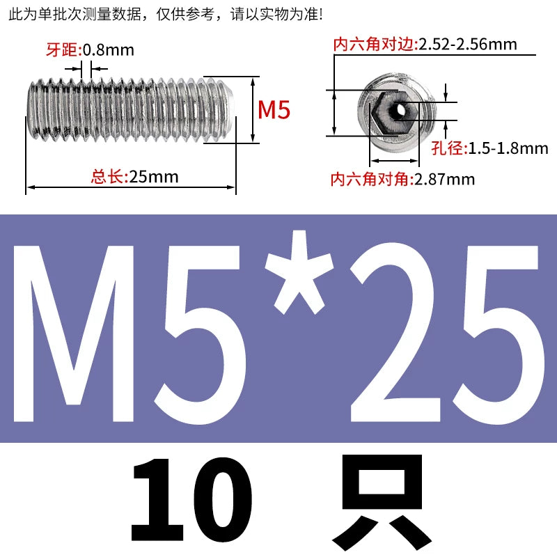 DIN913 Hex Socket Set Screw 304/316 Hollow Perforated Vacuum Exhaust Screw