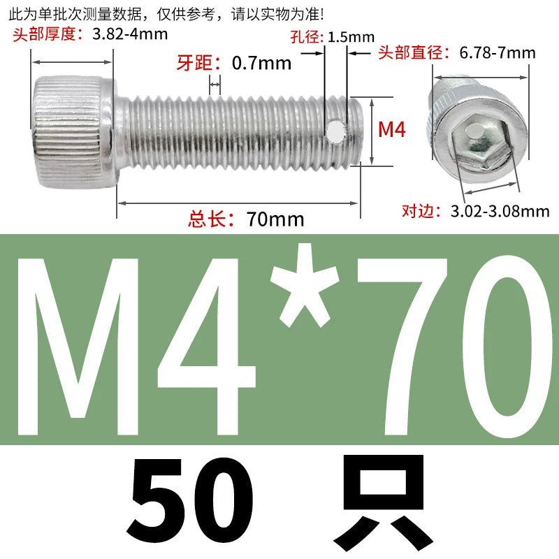 DIN912 304 SS Anti-Backout Screw M3-M10 Hex Socket Perforated Lead Seal Threaded Bolt