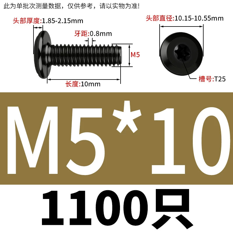 Black Torx Flat Head Furniture Screws & Sleeved Nut Set | 304 Stainless Steel | M3 M4 M5 M6 M8