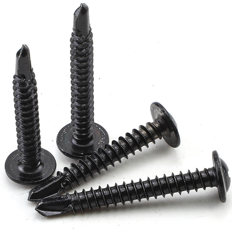 M3.9/M4.2 410 stainless steel round head with padded black drill tail self-tapping screw large flat head dovetail self-drilling screw for Metal Sheet & Construction