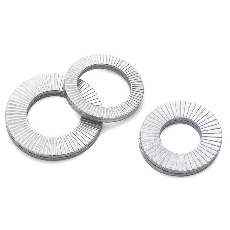M3M4 304 stainless steel double-stack self-locking anti-loosening gasket 65 manganese occlusion toothed anti-skid locking screw gasket for Machinery & Equipment