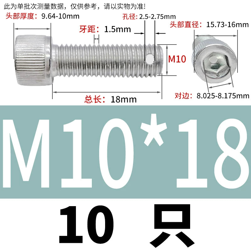 DIN912 304 SS Anti-Backout Screw M3-M10 Hex Socket Perforated Lead Seal Threaded Bolt