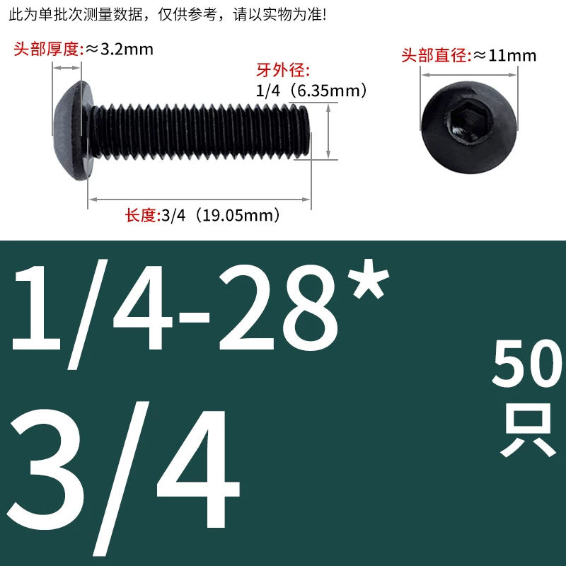 10.9 Grade UNC/UNF/BSW Screw Round Mushroom Cup Head Hex Machine Screw