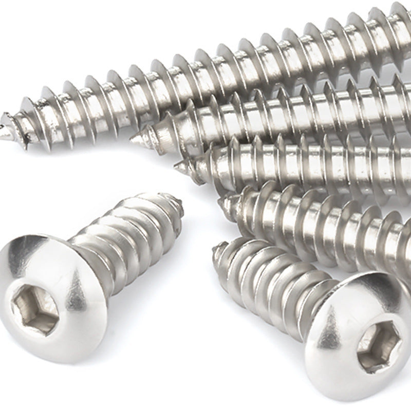 M3/M5 8.8 Grade High Strength Nickel Plated Hexagon Round Head Self-Tapping Screws Carbon Steel Pan Head Hexagon Self-Tapping Screws for Industrial & Furniture Fastening