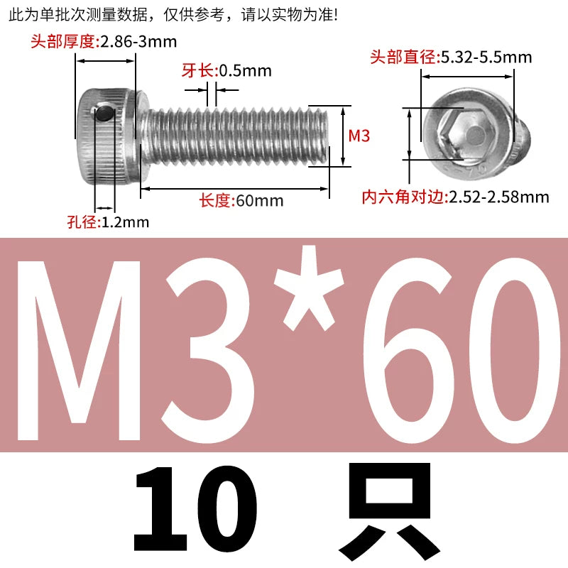 DIN912 Stainless Steel Lead Seal Screw Hex Head Side Hole Anti-Dislodge Fastener