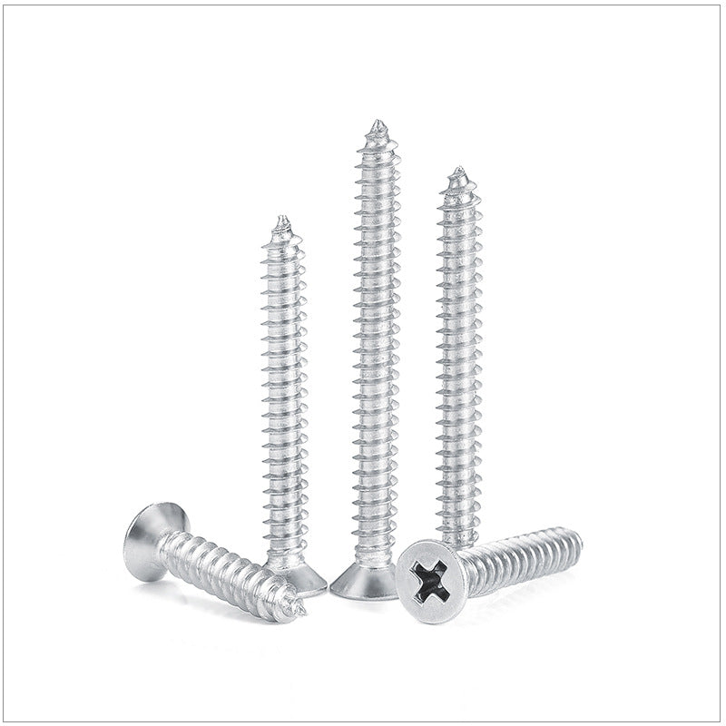 M2 M3 M4 Nickel-Plated Cross Countersunk Flat Head Self-Tapping Screws Sharp Tip for Hardware DIY Electrical Furniture & Light Industrial Assembly