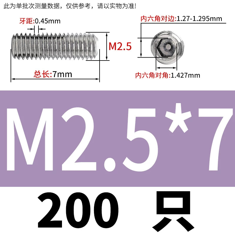 DIN913/GB77 M1.6-M20 Headless Set Screw 304 Stainless Steel Hex Socket Flat End Grub Screw