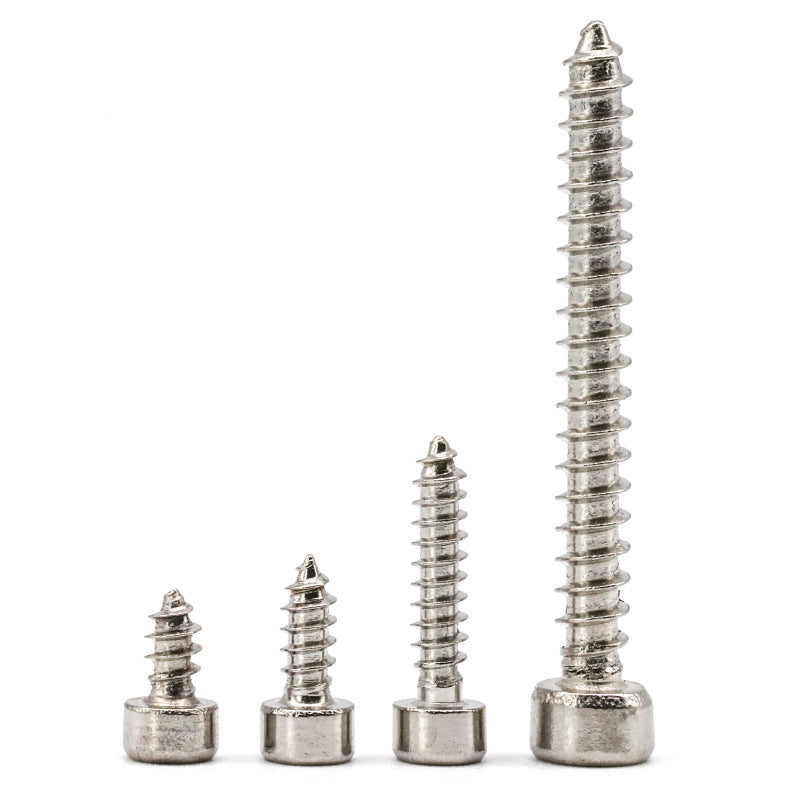 M2/M3/M5 8.8 Full-tooth nickel-plated cup head inner hexagonal self-tapping screws cylindrical head furniture self-tapping screws for Furniture Assembly