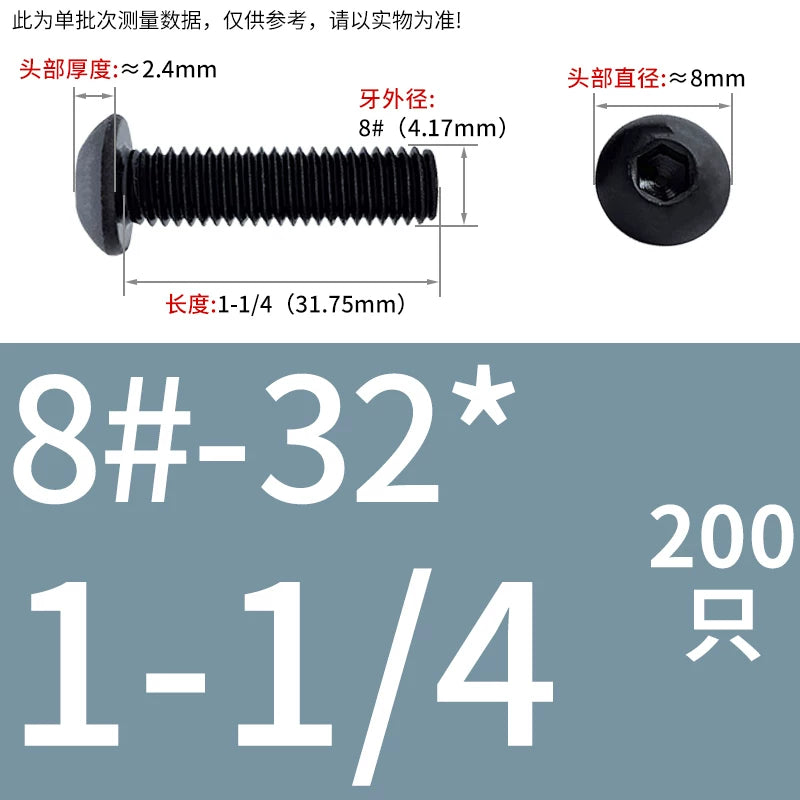10.9 Grade UNC/UNF/BSW Screw Round Mushroom Cup Head Hex Machine Screw