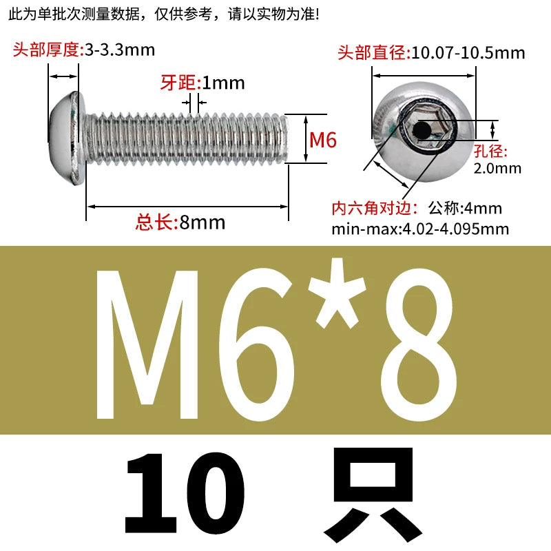 M2.5-M12 304/316 Stainless Steel Exhaust Screw Hex Socket Round Head Hollow Punching Vacuum Through Hole Threaded Screw